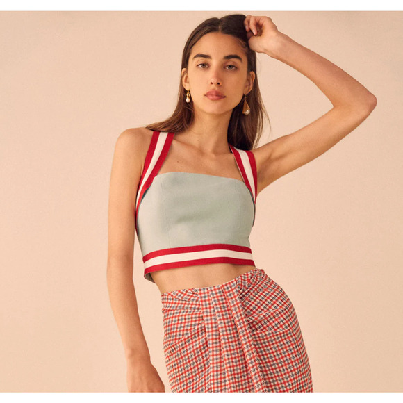 C/MEO Collective Tops - C/MEO Collective Pursue Crop Top Sleeveless XXS 00 Racerback Green Sporty